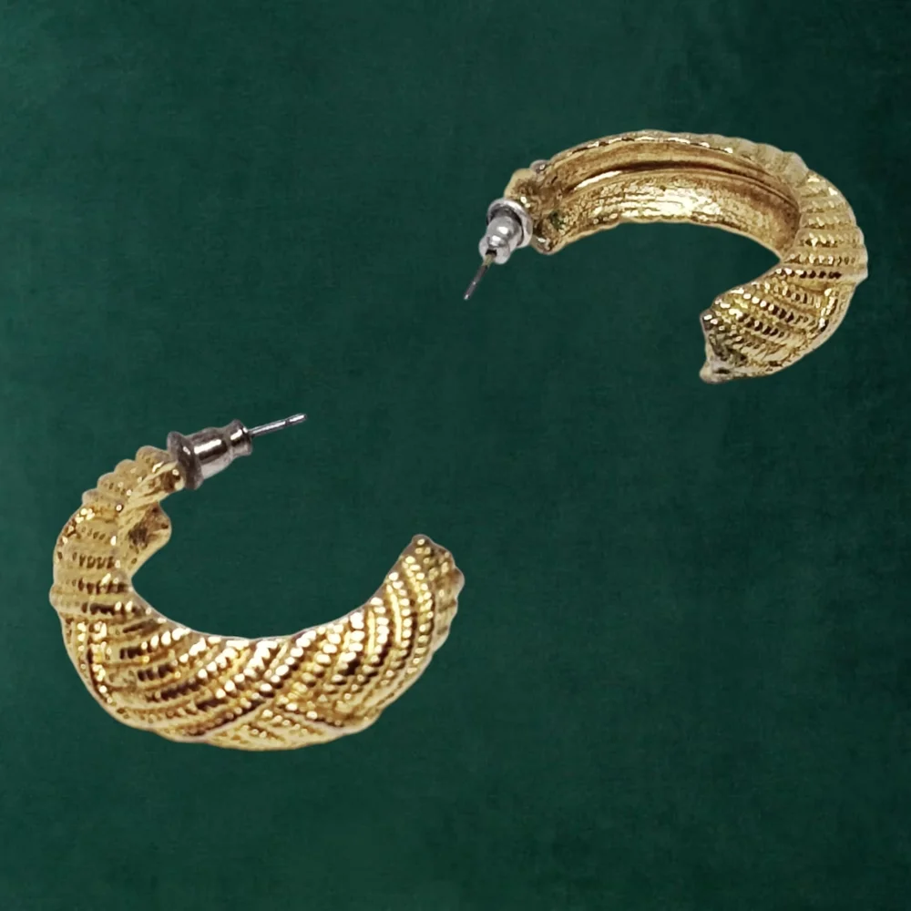 Gold Tone Pierced Earrings